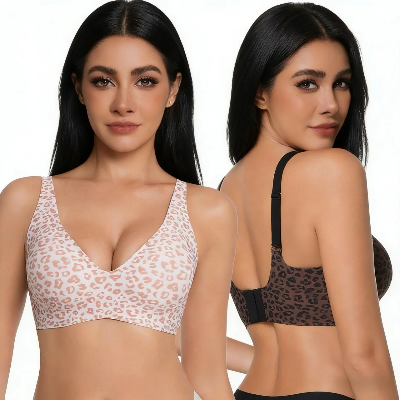 Wireless Womens Comfortable Wireless Bras Push Up Bralettes Seamless Tshirts Bras Deep V Everyday Bras