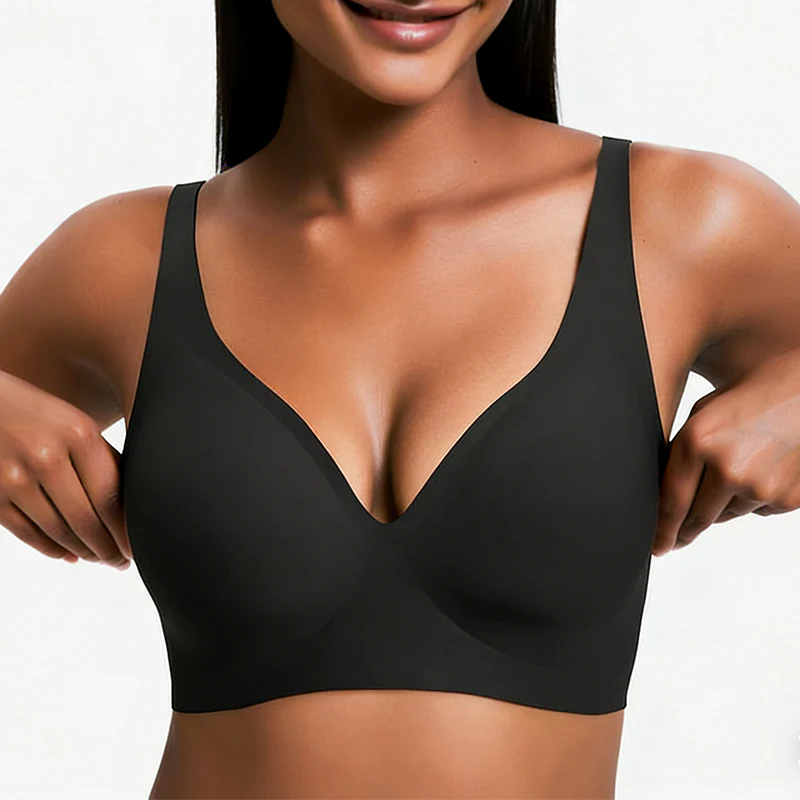 Wireless Womens Comfortable Wireless Bras Push Up Bralettes Seamless Tshirts Bras Deep V Everyday Bras - Image 7